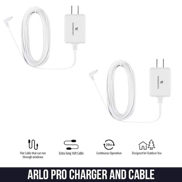 with Quick Charge 3.0 Power Adapter Charger Continuously Charging Your Camera 3Pack 30FT Weatherproof Outdoor Power Cable for Arlo Pro and Arlo Pro 2 White