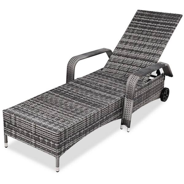 Costway Patio Rattan Chaise Wicker Outdoor Lounge Chair With Gray Cushions Recliner Furni Adjustable Back Wheel Hw53958 The Home Depot - Gray Wicker Chaise Lounge Chairs Costway Patio Rattan Chaise Wicker Outdoor Lounge Chair With Gray Cushions Recliner Furni Adjustable Back Wheel Hw53958 The Home Depot - Gray Wicker Chaise Lounge Chairs