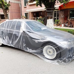 Plastic 22 ft. x 12 ft. Car Cover Disposable Car Covers Universal Car Cover Waterproof Dust-Proof Full Cover (10-Pieces)