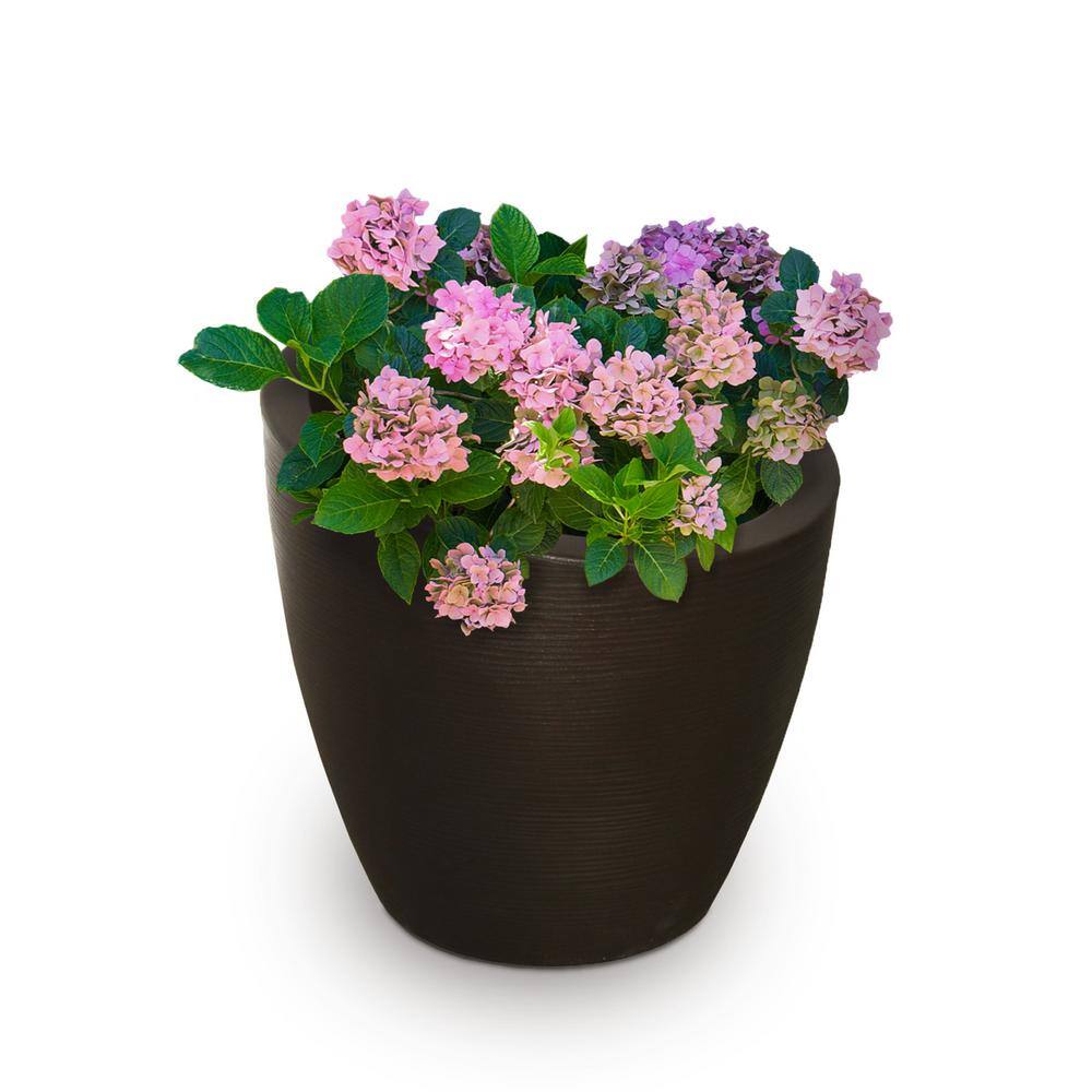 Modesto 20" Espresso Weatherproof Polyethylene Round Planter