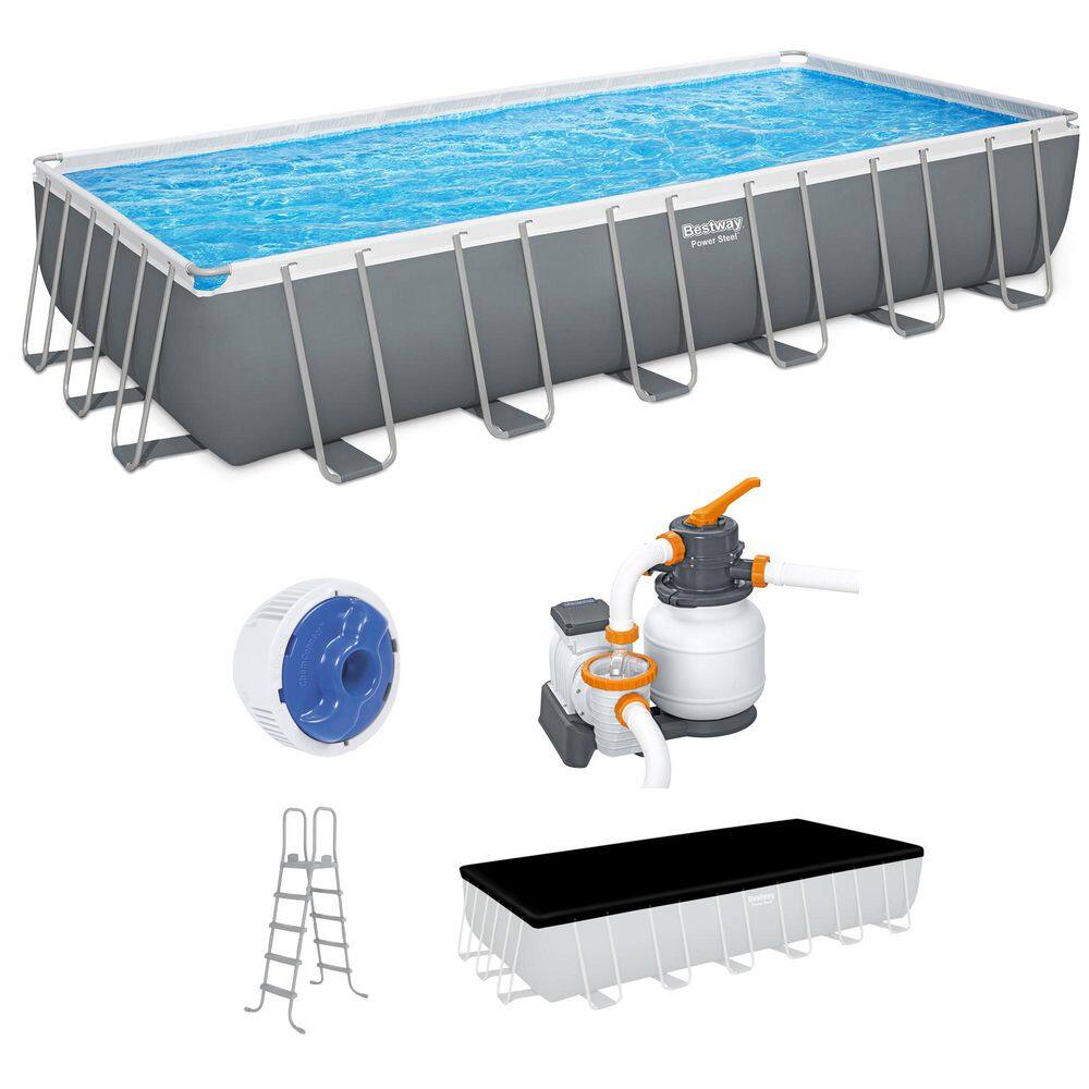 24 ft. x 12 ft. Rectangular 52 in. Deep Metal Frame Above Ground Swimming Pool Set price history on PriceWatchPro