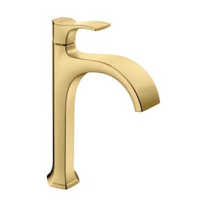 Locarno Single Handle Single Hole Bathroom Faucet in Brushed Gold Optic