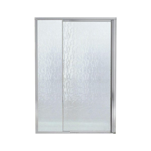 STERLING Vista Pivot II 48 in. x 65-1/2 in. Framed Pivot Shower Door in Silver with Moraine Glass Texture-DISCONTINUED