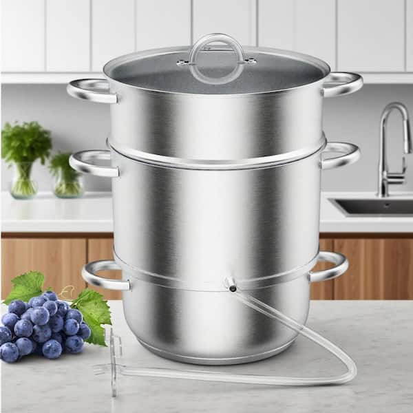 Karl home 1-Piece 3-Tier 8. 5 qt. Stainless Steel Juicers Steamer