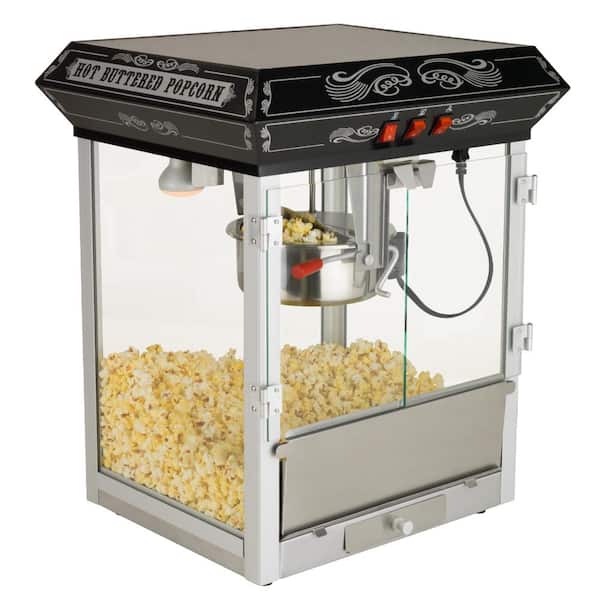 Funtime Carnival Style 8 oz. Black Countertop Popcorn Machine