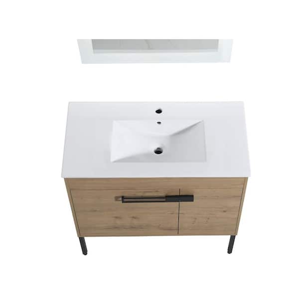 Victoria 36 in. W x 18 in. D x 35 in. H Freestanding Modern Design Single Sink Bath Vanity with Top and Cabinet in Wood