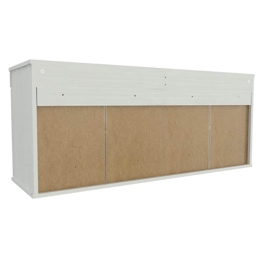 Shaker White 52'' Wall Mounted Buffet Cabinet with Adjustable Shelves