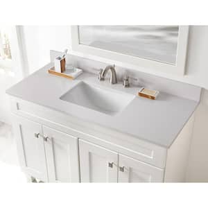 49 in. W x 22 in D Engineered Stone White Rectangular Single Sink Vanity Top in Snowstorm