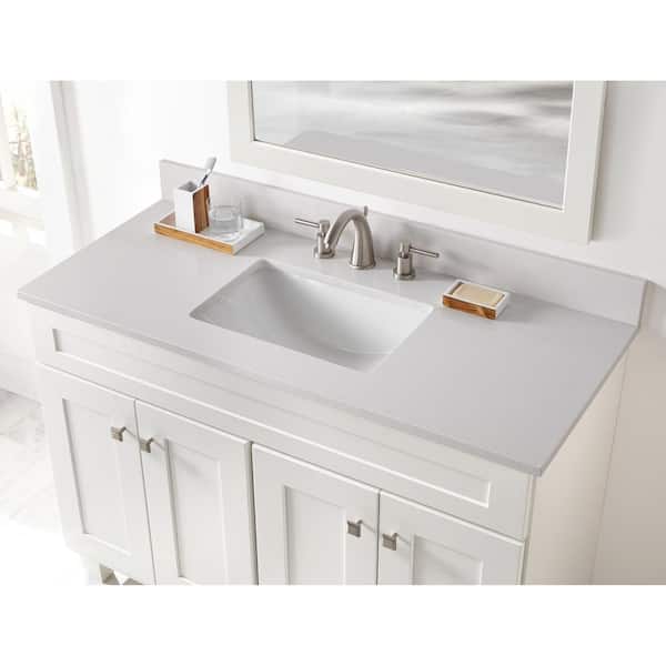 Home Decorators Collection 49 in. W x 22 in D Engineered Stone White Rectangular Single Sink Vanity Top in Snowstorm