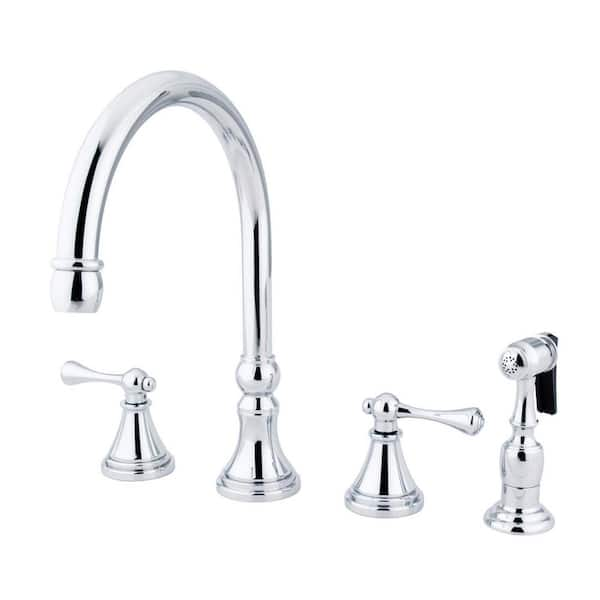 Kingston Brass Governor 2-Handle Deck Mount Widespread Kitchen Faucets ...