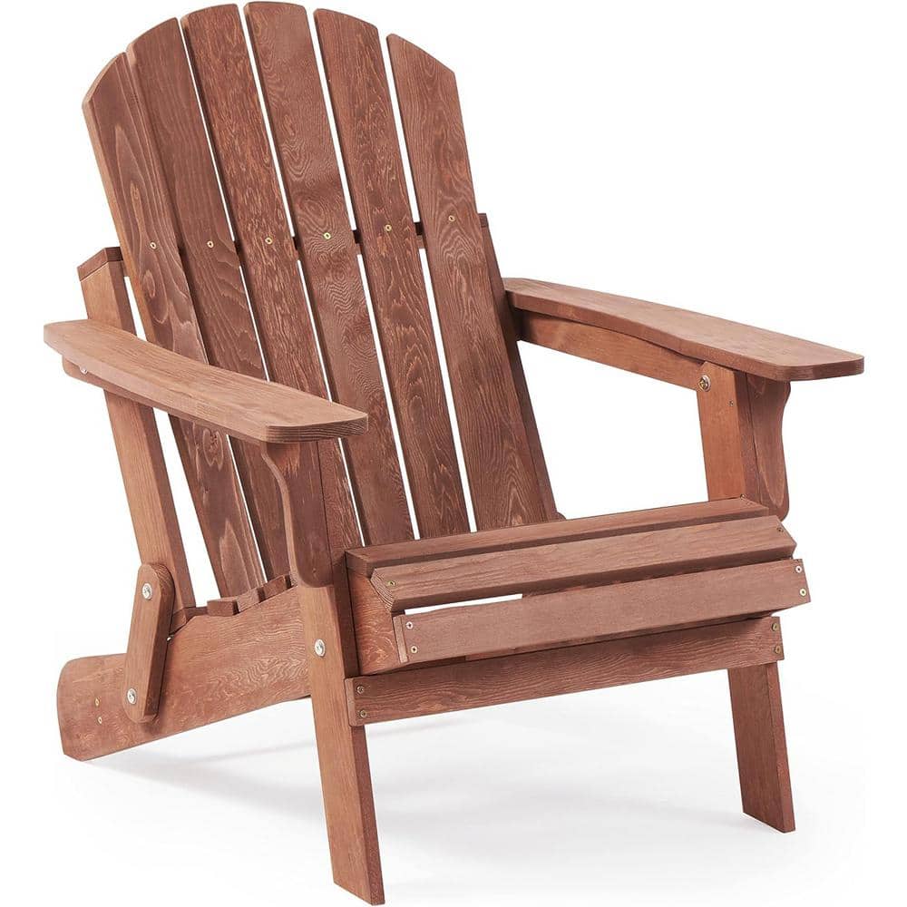 Brown Folding Oversize Outdoor Wood Adirondack Chair (Set of-1) price history on PriceWatchPro