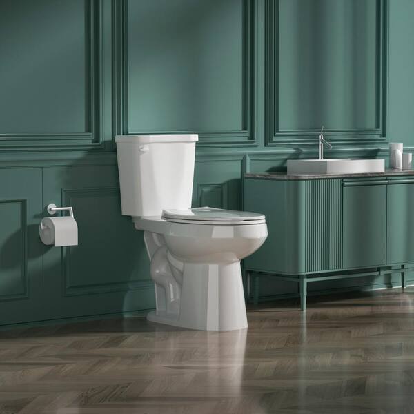 Modern Two-Piece Toilet – 17.5" ADA Height, 1.28 GPF Water-Saving Flush, Siphon Flush System, Ceramic Build