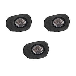 Hand-Painted LED Outdoor Solar Rock Spot Light (3-Pack)