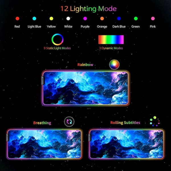 ZHQIAN RGB Gaming Mouse Pad Extended Large LED Mouse Pad