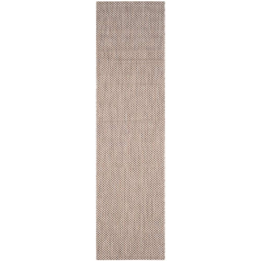 Beige and Brown Synthetic Non-slip Indoor/Outdoor Rug