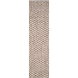 Courtyard Beige/Brown 2 ft. x 7 ft. Solid Indoor/Outdoor Patio  Runner Rug