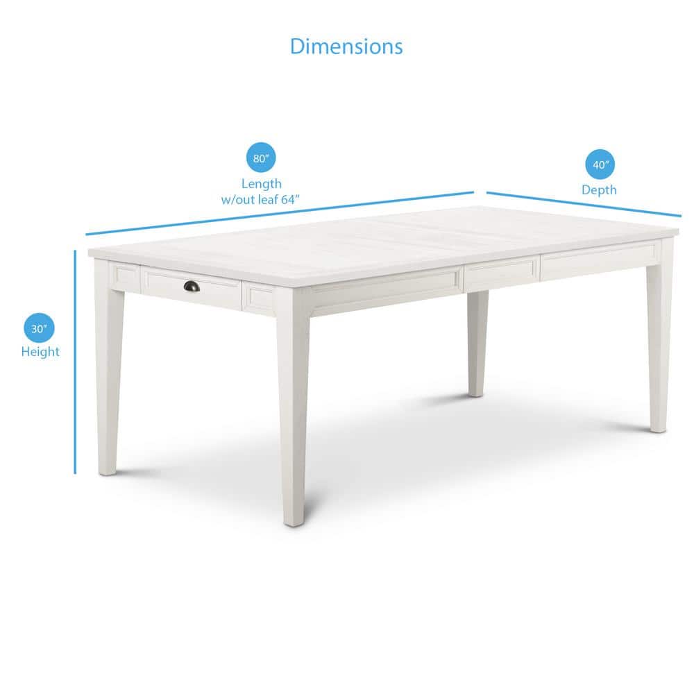 Cottage Charm Antique White Extendable Dining Table with Storage