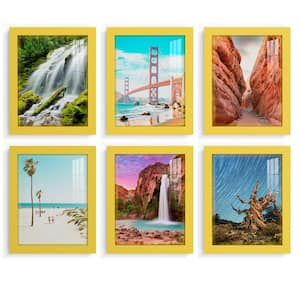 Modern 8 in. x 10 in. Yellow Picture Frame (Set of 6)