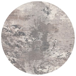 Madison Beige/Grey 7 ft. x 7 ft. Abstract Gradient Round Area Rug