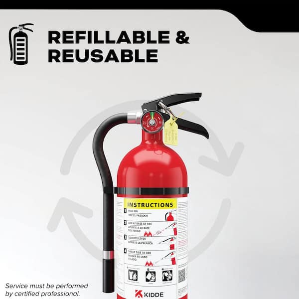 Kidde Pro 210 Rechargeable 2-A:10-B:C Class ABC 4 lb. Fire