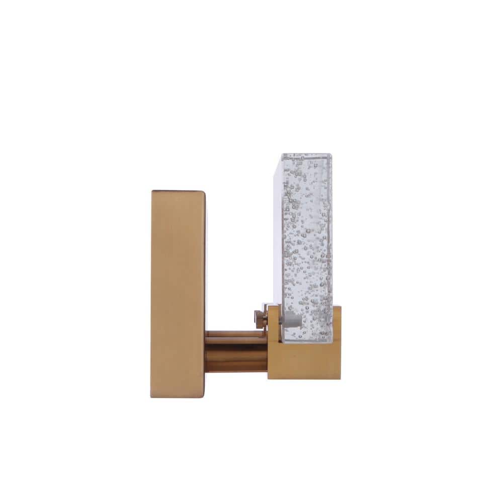 Alamere 13" Satin Brass LED Vanity Light with Clear Glass