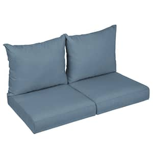 25 x 23 x 5 (4-Piece) Deep Seating Outdoor Loveseat Cushion in Sunbrella Spectrum Denim