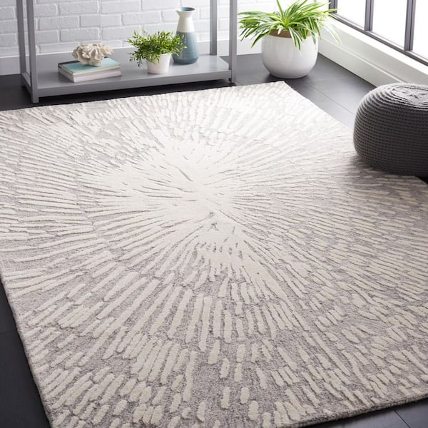 Metro 6 ft. x 9 ft. Gray/Ivory Abstract Star Area Rug