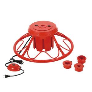 Red Metal Electric Rotating Stand Base for Artificial Christmas Trees