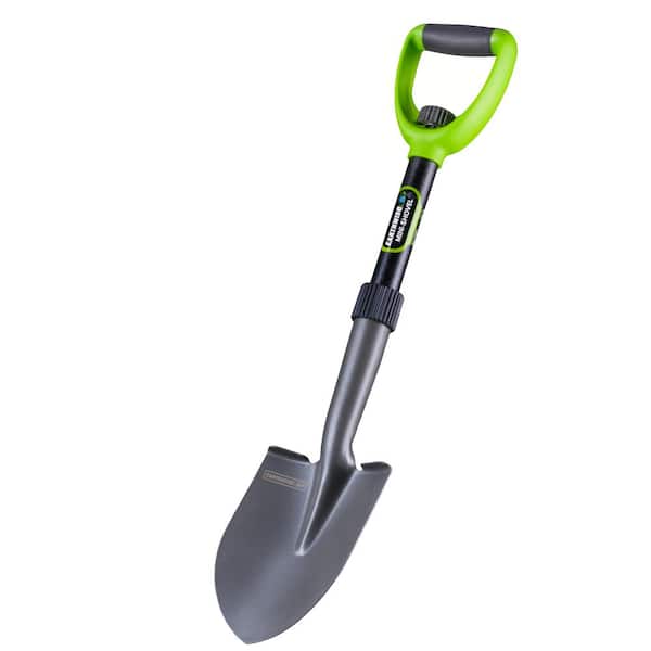 Earthwise 26.5 in. D x 5.25 in. Carbon Steel Blade, Plastic D-Handle Compact Collapsible Trenching Mini-Shovel