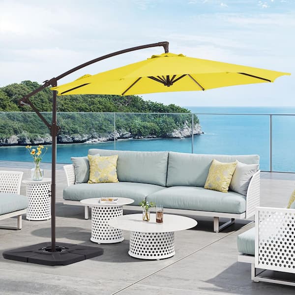 fabric for patio umbrella Galtech 9 Ft. Octagonal Hardwood Patio Market Umbrella W/ Push Lift