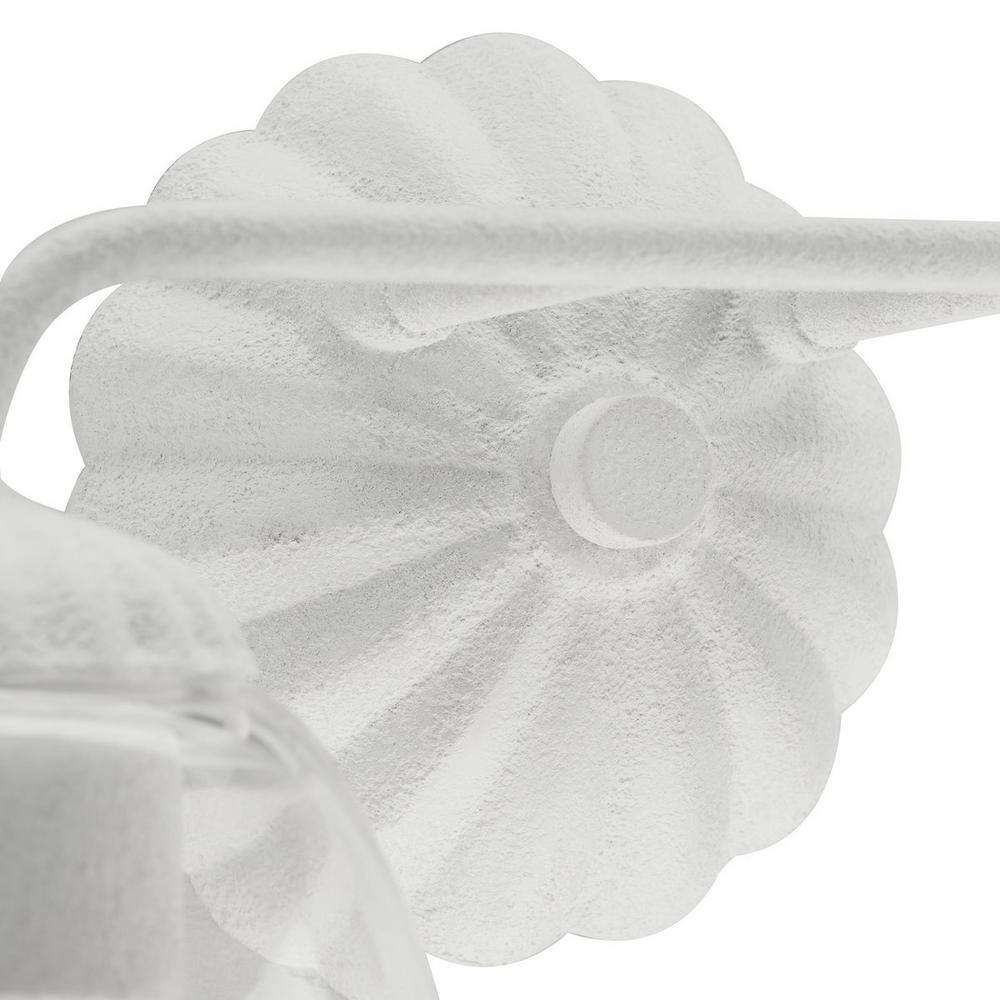 White Plaster and Clear Glass 2-Light Vanity Fixture