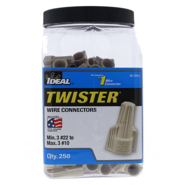 Ideal 250ct TWISTER Wire Connectors 341 Tan Brand New