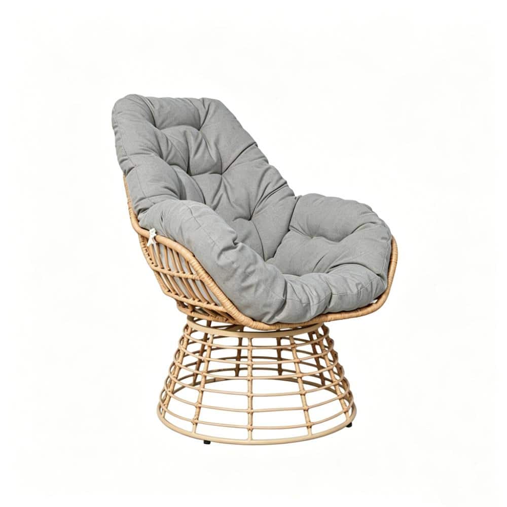 360° Swivel PE Rattan Papasan Chair, All Weather Patio Chair with Cushion price history on PriceWatchPro