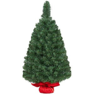 3 ft. Mini Artificial Christmas Tree Tabletop Holiday Decoration with Cement Base