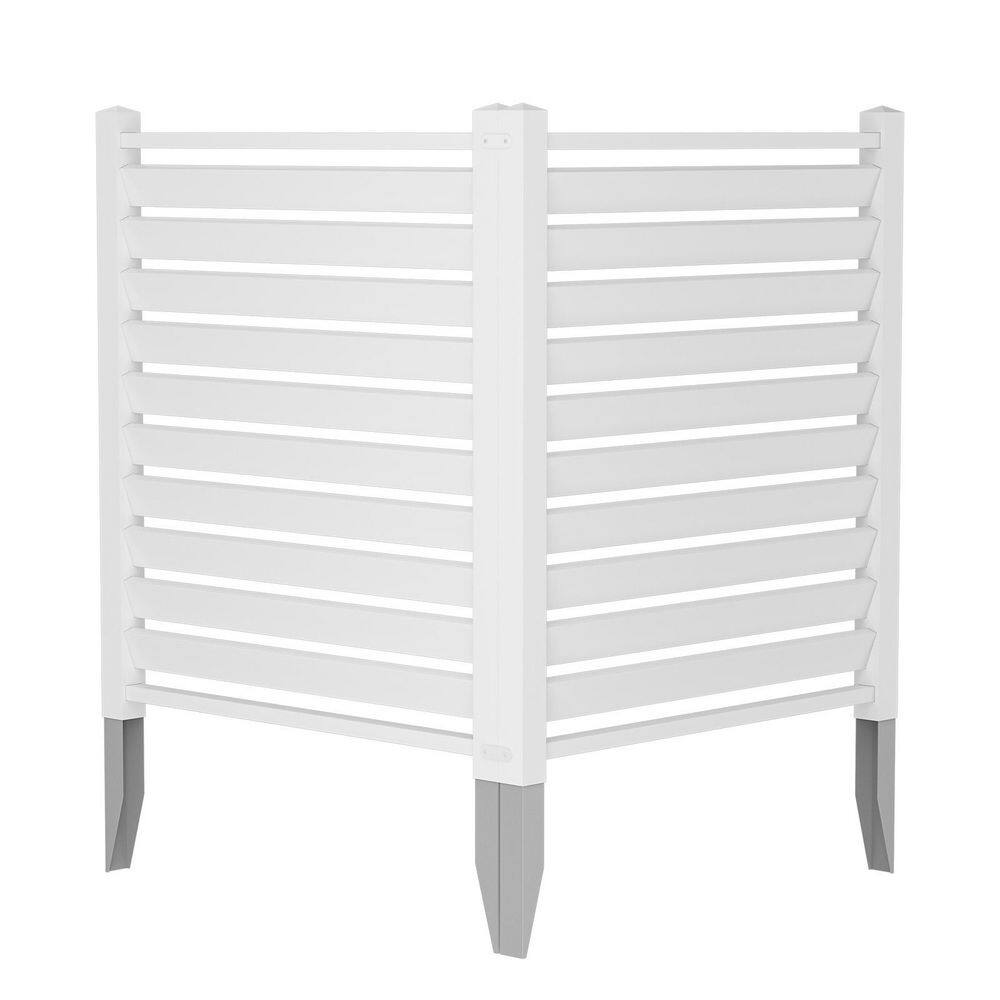 2-Panel 38 in. W x 42 in. H Air Conditioner Fence, Vinyl Privacy Fence Panels with Metal Stakes, Trash Can Screen, White price history on PriceWatchPro