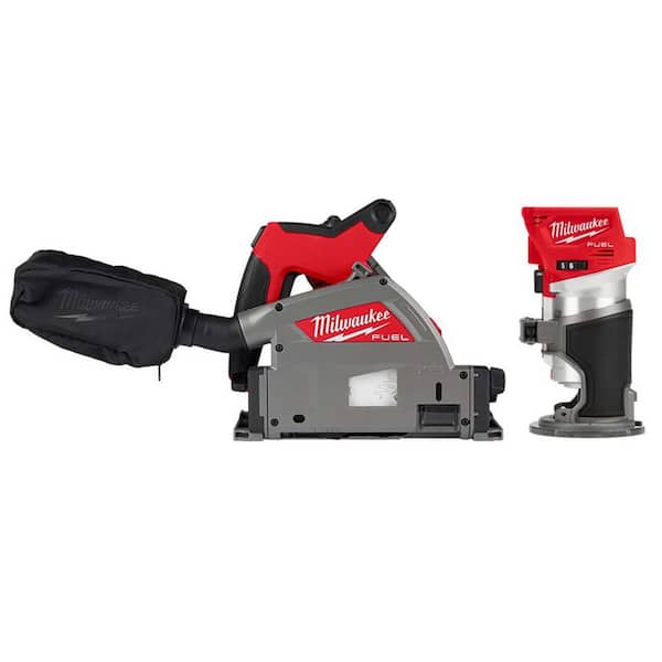 Milwaukee M18 FUEL 18V Lithium-Ion Cordless Brushless 6-1/2 in. Plunge Cut Track Saw w/Compact Router