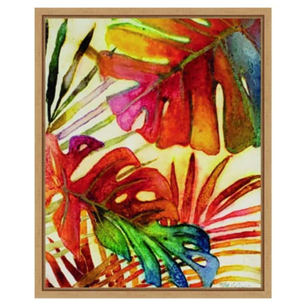 Amanti Art Tropic Botanicals I by Marie Elaine Cusson 16-in. W x 20-in. H. Canvas Wall Art Print Framed in Brown
