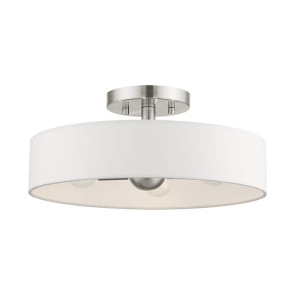 Livex Lighting Venlo 4 Light Brushed Nickel Semi Flush Mount