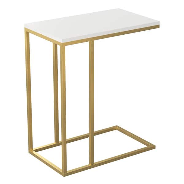 Safdie & Co. Accent Table White And Gold Frame
