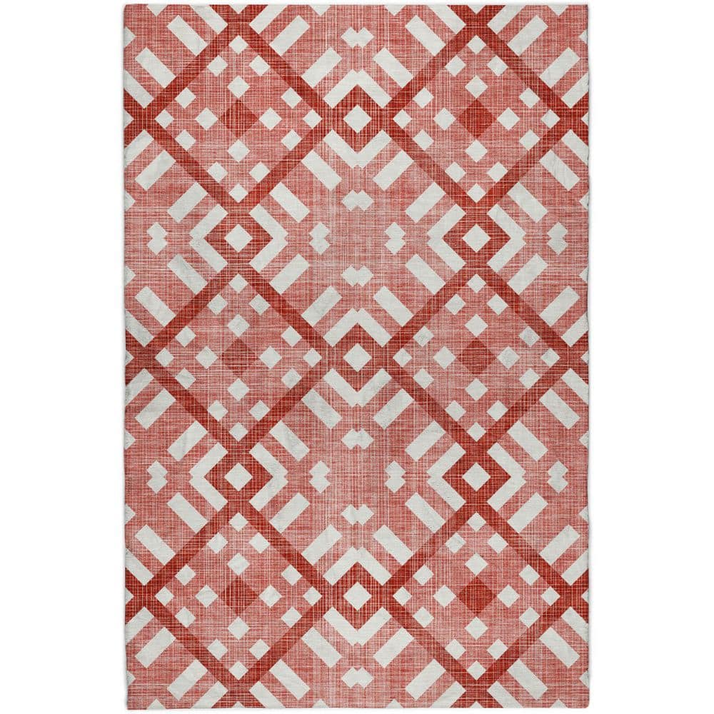 Dream Shag Premium Machine Washable Abstract ADS616 Red 3 ft. x 5 ft. Area Rug price history on PriceWatchPro