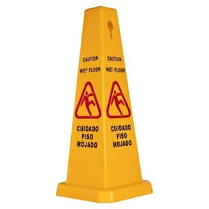 Bright 4-Sided Caution Safety Cone
