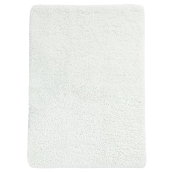 GHDG Solid Shag White 4 ft. x 6 ft. Furry Plush Area Rug