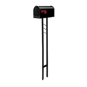 Contemporary, Mailbox To Go Black, Medium, Steel, Mailbox and Post Kit