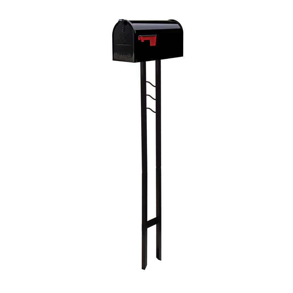 Architectural Mailboxes Mailbox-To-Go All-in-One  Medium  Steel Mailbox & Post Combo  Black  MC11KITBAM