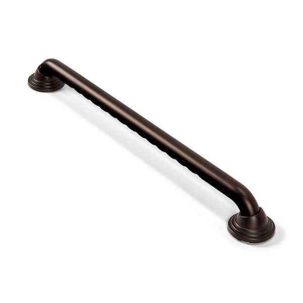 24 in. ADA Finger Grip Grab Bar with Curl Grip and Concealed Screw in Stainless Steel Oil Rubbed Bronze