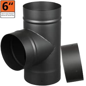 AllFuel 6 in. x 8 in. Single Wall Tee Stove Chimney Pipe