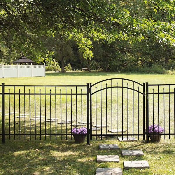 Brilliance Standard-Duty 4 ft. H x 6 ft. W Black Aluminum Pre-Assembled Fence Panel