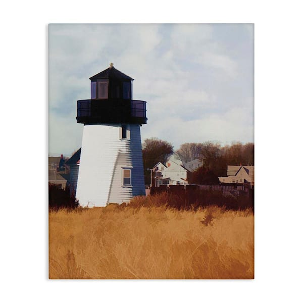 Stupell Industries Hyannis Lighthouse Landscape by Graffi tee Studios Unframed Nature Graphic Art Print 30 in. x 24 in.