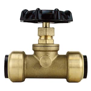 3/4 in. Brass Push-To-Connect Stop Valve with Drain