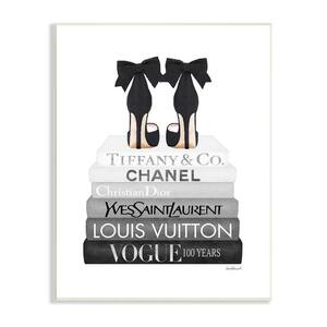 Elegant Black Bow Heels Fashion Glam Bookstack By Amanda Greenwood Unframed Print Abstract Wall Art 10 in. x 15 in.